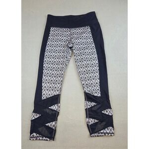 Athleta Print Mantra Capri Mosaic Mesh Leggings Medium Tall MT Yoga Pants